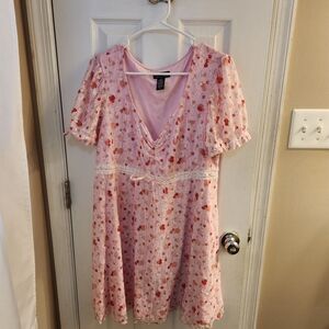 Floral Pink Lace Dress
